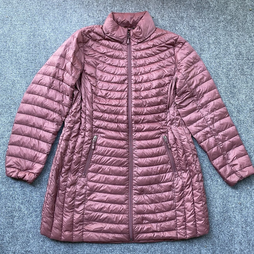 32 Degrees Heat Puffer Coat Size L Dusty Rose Longline Packable Everyday Casual